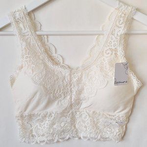 EVA Cream Floral Padded Lace Bralette